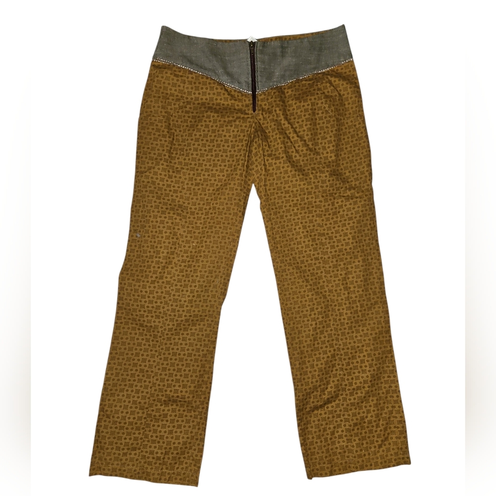 Gray and Tan Pants with Zipper
